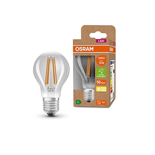 OSRAM Lamps OSRAM LED spaarlamp, gloeilamp, E27, warm wit (3000K), 5 watt, vervangt 75W gloeilamp, zeer efficiënt en energiebesparend, pak van 6