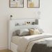vidaXL tête de lit avec LED, blanc, bois traité