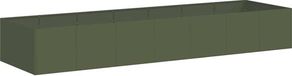 vidaXL Jardinière 280x80x40 cm acier vert olive