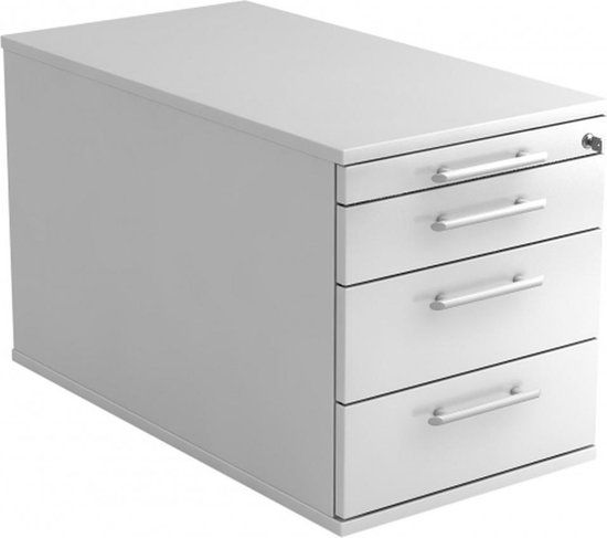 hjh OFFICE PRO Ladeblok - 3 Lades - Verrijdbaar - Wit - 42,8 x 80 x 51,2 cm - Signa Tc30 RE
