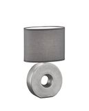 Fischer & Honsel Tafellamp Eye zilverkleurig mat antraciet chintz binnen wit