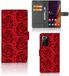 B2Ctelecom Book Case voor Samsung Galaxy Note20 Ultra Hoesje Red Roses