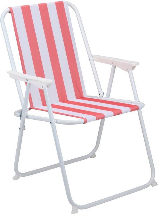 Lifetime Garden Klapstoel - Rood/Wit - Inklapbaar - Strandstoel - Campingstoel