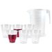 Plasticforte pichet à jus avec couvercle - 2 litres - avec 6 verres à boire 250 ml - plastique - transparent