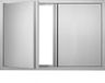 VEVOR Grilltoegangsdeur, 914 X 610 mm, Dubbele Buitenkeukendeur, Inbouw Roestvrijstalen Deur, Verticale Wanddeur met Intrekbare Handgrepen, voor Grilleiland, Grillstation, Buitenkast