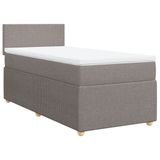 vidaXL Boxspringbed met matras, taupekleurig, 140x200 cm, met stoffen bekleding