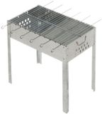 Mustang Grill Mangal Stalen Houtskool grill barbeque voor kebab en shashliek | 6 spiesen
