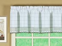 Today's Curtain Adirondack 2-Tone Haak Valance 12", Wit/Grijs, 60W x 12L