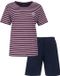 Irresistible Dames Shortama - Gestreept - Korte Mouwen - Donkerblauw - Maat XXL