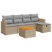 VidaXL Loungeset 5-delig met kussens, poly rotan, beige