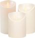 Anna's Collection Set van 3x stuks Creme Parel Led kaarsen met bewegende vlam - Sfeer stompkaarsen voor binnen