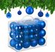 Relaxdays kerstballen set van 50 - Ø 3, 4 en 6 cm - plastic - onbreekbaar - blauw