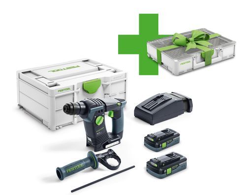 Festool BHC 18 HPC 4,0 I-Plus 18V Li-ion Accu-boorhamer set (2x4.0Ah) - Organizer Edition