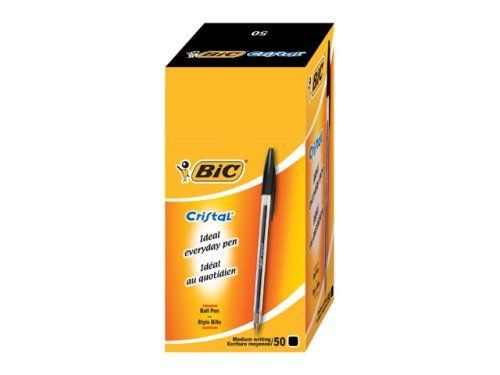 BIC Cristal Zwart Medium 50 stuks