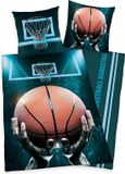 Herding Dekbedovertrek Basketbal 140x200 cm Katoen Zwart/Blauw