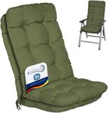 Beautissu Flair HL Stoelkussen Set 2x Hoge Rugleuning 120x50x8 cm Olijfgroen