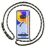 Tumundosmartphone Transparante beschermhoes voor Xiaomi Redmi Note 12 Pro+ Plus 5G met koord groen/goud