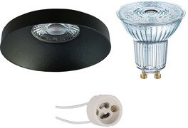 Osram - LED Spot Set - Parathom PAR16 940 36D - Pragmi Vrito Pro - GU10 Fitting - Dimbaar - Inbouw Rond - Mat Zwart - 3.7W - Natuurlijk Wit 4000K - Ã˜82mm