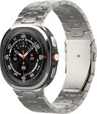 Strap-it Titanium 'Iron' schakel band - geschikt voor Samsung Galaxy Watch Ultra 2 (2026) / Ultra (2024/2025) - titanium kleur