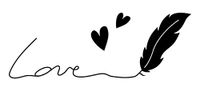 Artemio Type C tekst Love met zichtbare houten stempel