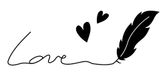 Artemio Type C tekst Love met zichtbare houten stempel