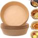 400 feuilles de papier cuisson pour friteuse à air chaud, papier absorbant la graisse, revêtement ignifuge, disponible en forme ronde et carrée.