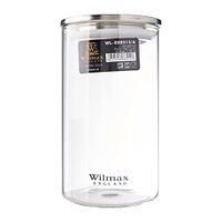 Wilmax WL-888515/A borosilicaatglas voorraaddoos met roestvrijstalen deksel, inhoud 1100 ml