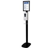 Standaard voor automatische geldispenser/desinfectievloeistof, hoogte 154 cm, incl. frame met informatiebord A4, zonder dispenser