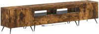 vidaXL - LED - tv-meubel - BREDA - 3 - st - Gerookt - eiken - Bewerkt - hout