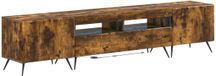 vidaXL - LED - tv-meubel - BREDA - 3 - st - Gerookt - eiken - Bewerkt - hout