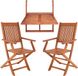 Casaria Balkonset 3-delig - FSC®-gecertificeerd Acaciahout – Bruin