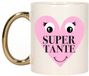 Bellatio Decorations Mok voor Tante - Goud - Keramiek - 300 ml