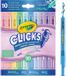 Crayola Clicks - 10 Intrekbare Wasbare Stiften - Pastel