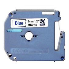 Brother M-K233 Label Tape - White, Blue