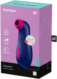 SATISFYER SUPREME AIR PULSE VIBRATOR - Blauw - Oplaadbaar