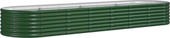 vidaXL Plantenbak 296x80x36 cm gegalvaniseerd staal groen