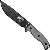 ESEE Model 6 black blade, grey handle 6P-B met zwarte schede + riemclip