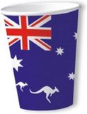 Merkloos / Sans marque Australie vlag bekers - 20x - 200 ml