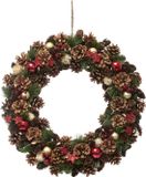 Feeric lights & Christmas Kerstkrans/deurkrans - Rood - 50 cm