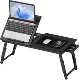 HOMCOM Desktop Monitorstandaard - Bamboe, MDF - Zwart