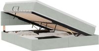 vidaXL LED opbergbed met matras Lichtgrijs 180 x 200 cm Fluweel