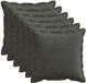 vidaXL - Kussensloop - 6 stuks - HOUTEN - Antraciet - 40 x 40 cm - corduroy