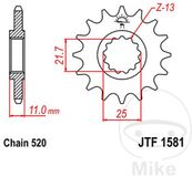 JT Sprockets JTF1581.15 15T staal voorwiel