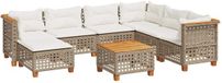 vidaXL 8-delige loungeset met kussens, polyrotan, beige