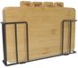 Kinghoff - Set de 4 planches à découper avec support - Bambou - 28,5 x 20 cm