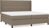 vidaXL Boxspring met matras, stof, taupe, 200x200 cm