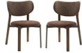 CaliCosy - Set van 2 stoffen stoelen met poten in houtlook H77 cm - OSLO