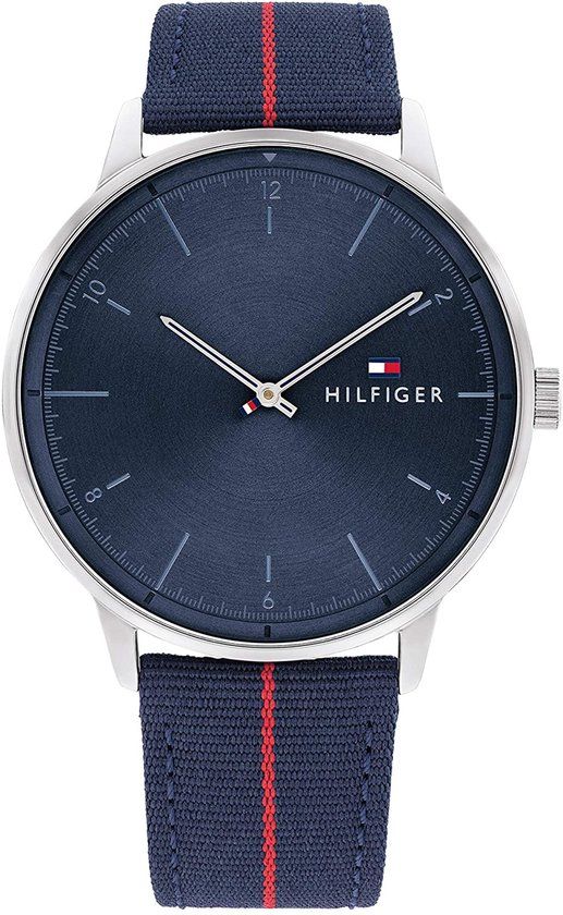 Tommy Hilfiger heren horloge analoog quartz 1791844 - Blauw/Rood