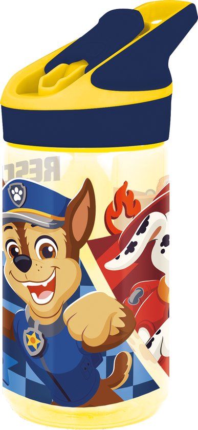 stor PAW Patrol Tritan Premium Drinkfles - 480 ml – Geel/Blauw