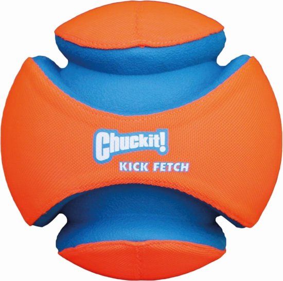 Chuckit Kick Fetch - Large - 19 cm - Hondenspeelgoed - Oranje/Blauw